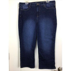 NYDJ Maryland Straight Islander Capri Jeans, Blue Dark Wash,Sz 14 (34 x …